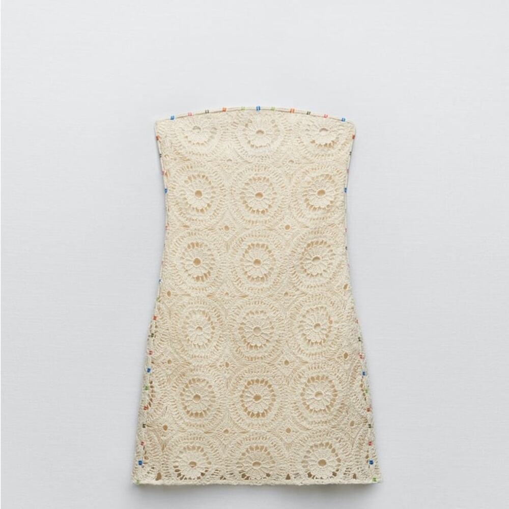 ZARA BLOGGER FAVORITE STRAPLESS CROCHET DRESS - Picture 10 of 12